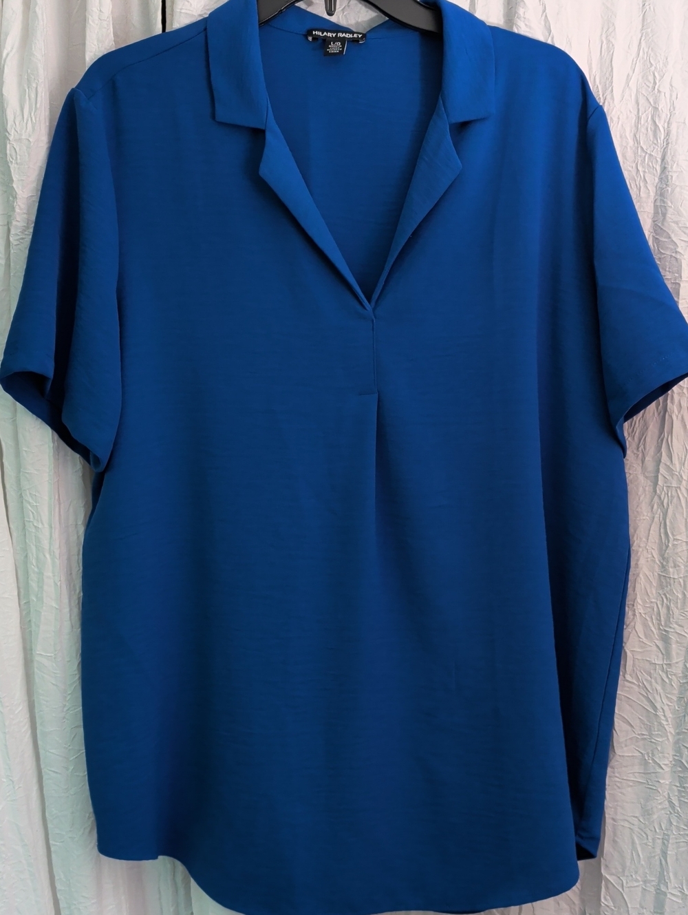 Hilary Radley Deep Royal Blue V-Neck Short Sleeve Tunic